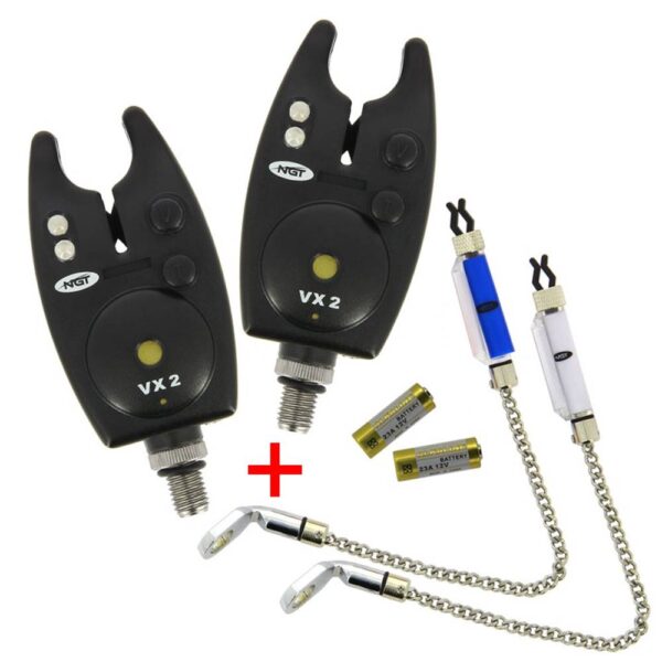 NGT TWIN BITE ALARM VX2 Juego de dos alarmas con tesores