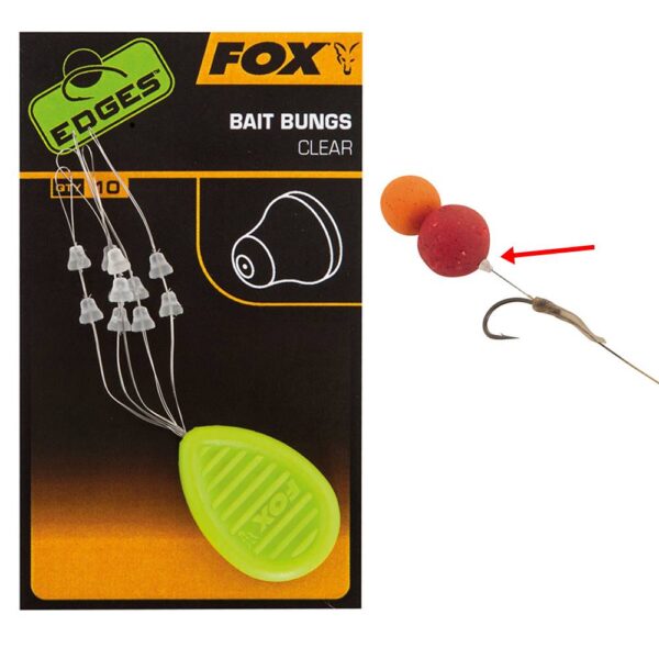 FOX BAIT BUNGS CLEAR topes para fijar el cebo en el hair