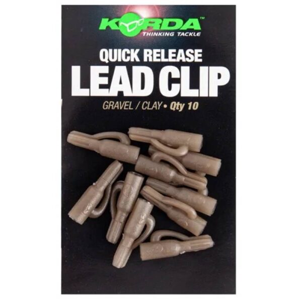 KORDA QUICK RELEASE LEAD CLIP GRAVEL 10 unid