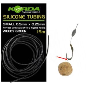 KORDA SILICONE TUBING SMALL WEEDY GREEN 0.5 mm