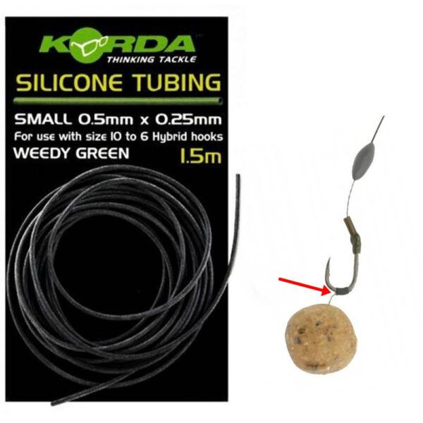 KORDA SILICONE TUBING SMALL WEEDY GREEN 0.5 mm