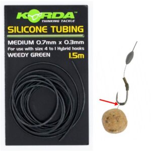 KORDA SILICONE TUBING MEDIUM WEEDY GREEN 0.7 mm