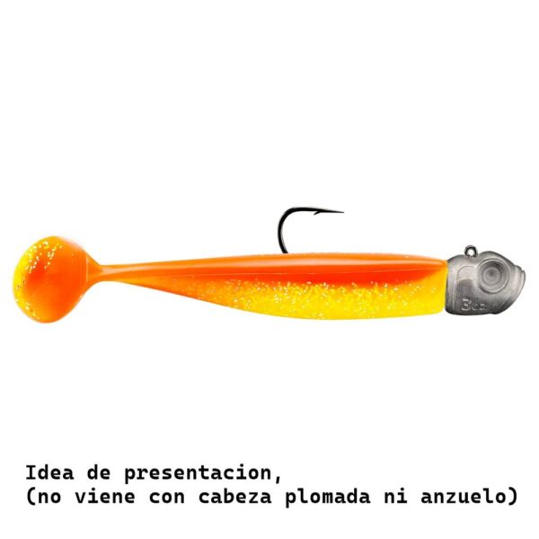 Lunker City Shaker Shad 22,5 cm Atomic chicken 3 unid. - Imagen 3