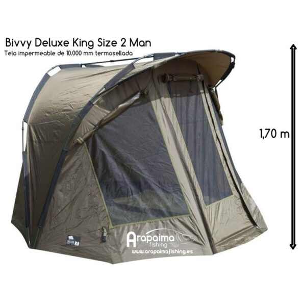 ZFISH Bivvy Deluxe King Size 2 Man tela impermeable de 10.000 mm termosellada