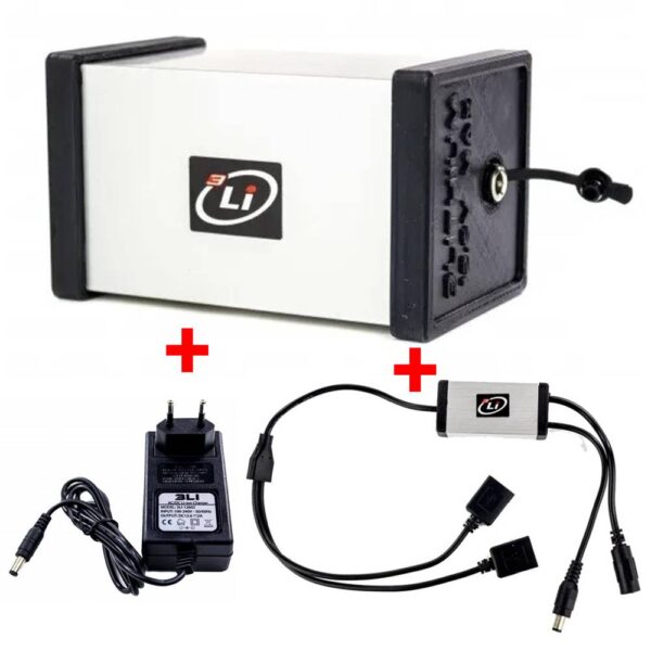 Batería Litio alto rendimiento 3LITHIUM 10,5 Ah - 12V + Cagador + conector 2 puertos USB de regalo