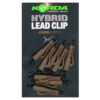 KORDA HYBRID LEAD CLIP GRAVEL 8 unid