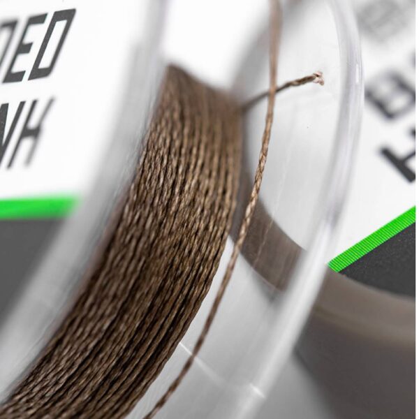 KORDA BASIX BRAIDED HOOKLINK 25lb CAMO GREEN 10 m - Imagen 3
