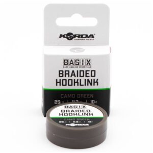 KORDA BASIX BRAIDED HOOKLINK 25lb CAMO GREEN 10 m