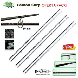 OFERTA PACK! 3 Cañas LINEAEFFE PRO TS CAMOU CARP 12 pies 3,5 lb anilla 50 mm