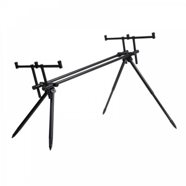 VIRUX STATION ROD POD Aluminio negro para 3 cañas, con patas extra largas - Imagen 2