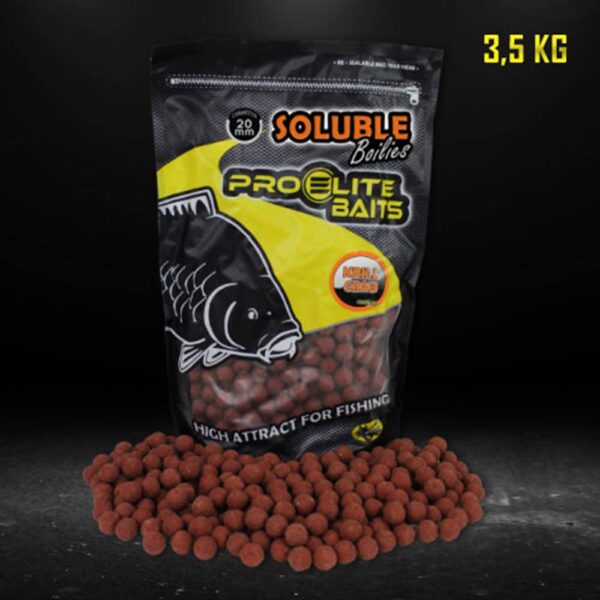 PRO ELITE BAITS KRILL CRAB CLASSIC BOILIES SOLUBLES 20 mm 3,5 kg